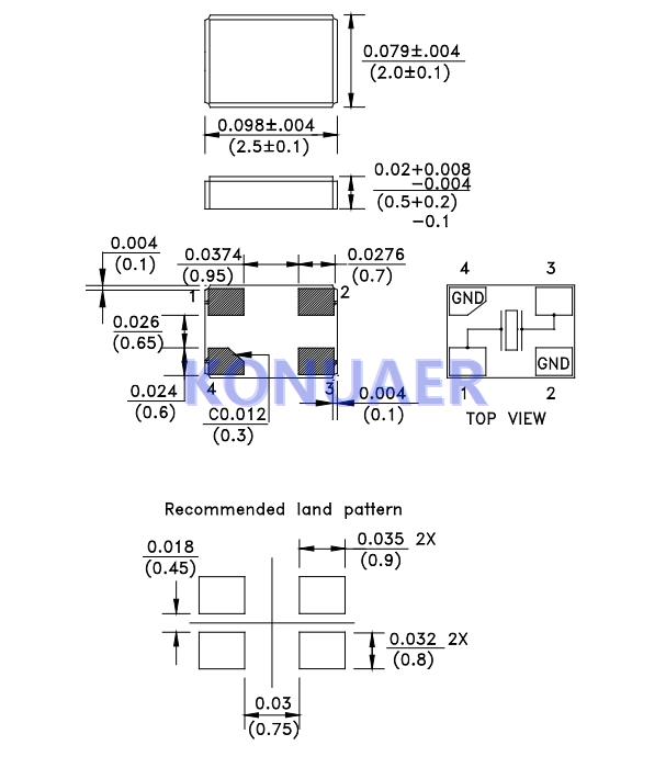 ELM10-24.000MHz-16-R100-X-N15-T,AEL晶振,ELM10石英贴片晶振